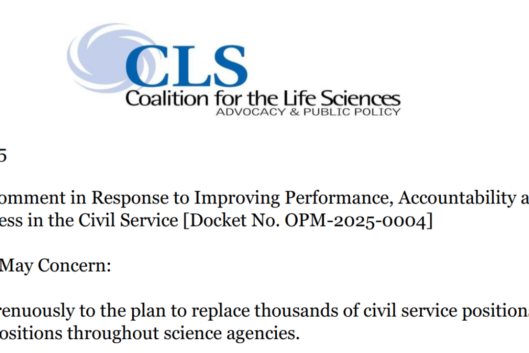 CLS Objects to Proposed Politicization of Scientific Workforce