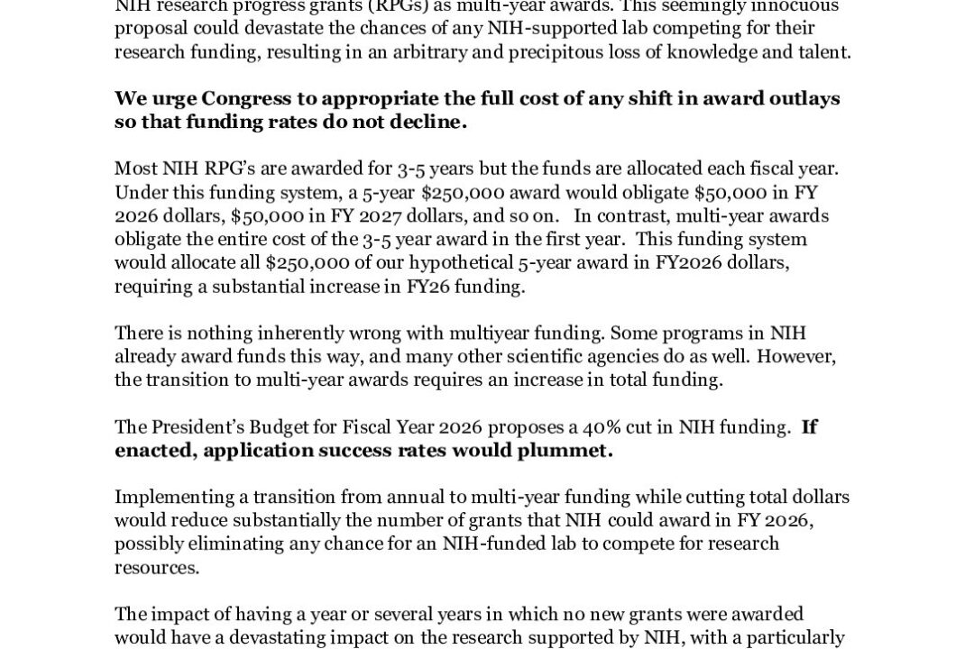 CLS Objects to Multi-Year Funding Proposal